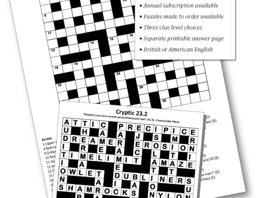 Cryptic Crossword Etsy