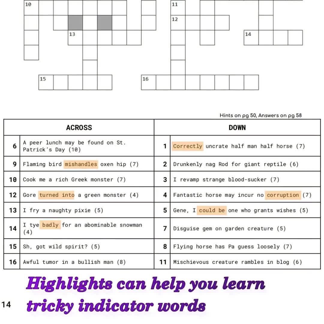 Cryptic Crosswords For Beginners Ebook How To Play Guided Step by step Walkthrough Hidden Word Clues Anagrams Homophones More Etsy