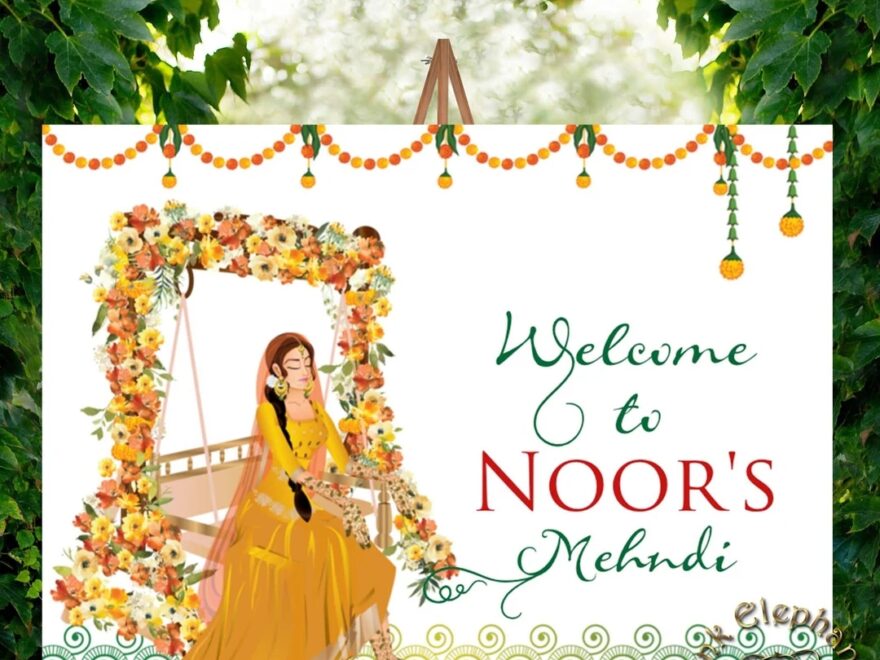 Custom Mehndi Welcome Sign Henna Night Printable Mehendi Welcome Sign Editable Digital Ceremony Board Instant Download Etsy