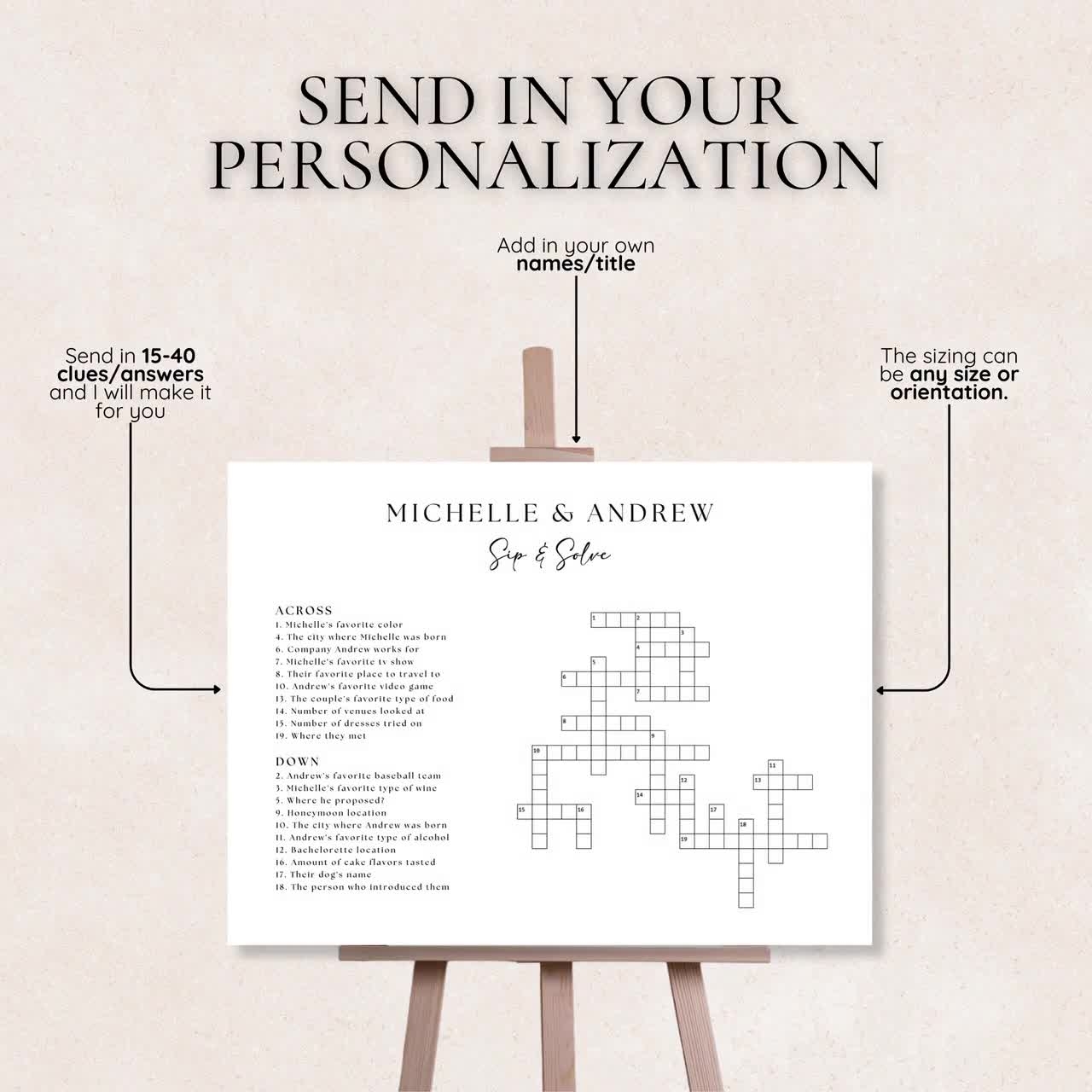 Giant Printable Crossword Puzzles Poster