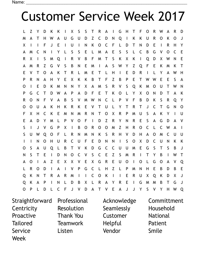 Customer Service Word Search WordMint Customer Service Word Search WordMint