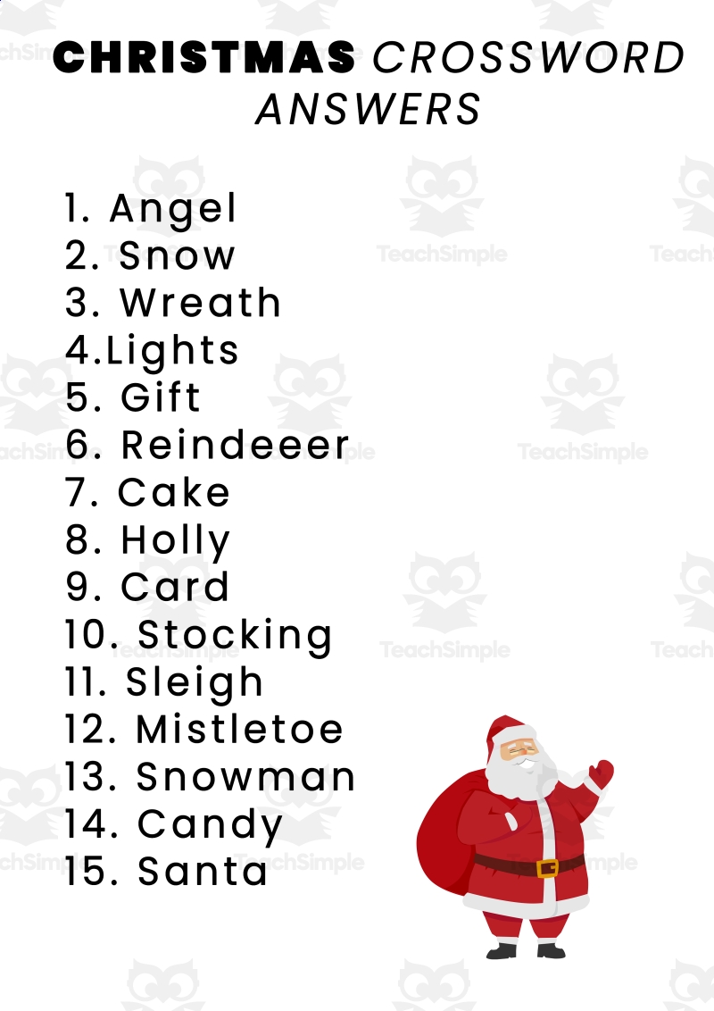Differentiated Christmas Crossword For ESL Learners By Teach Simple