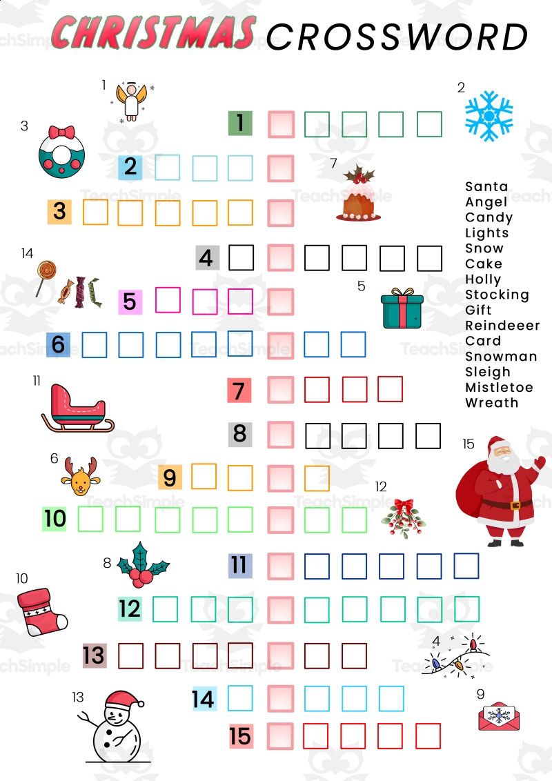 Differentiated Christmas Crossword For ESL Learners By Teach Simple