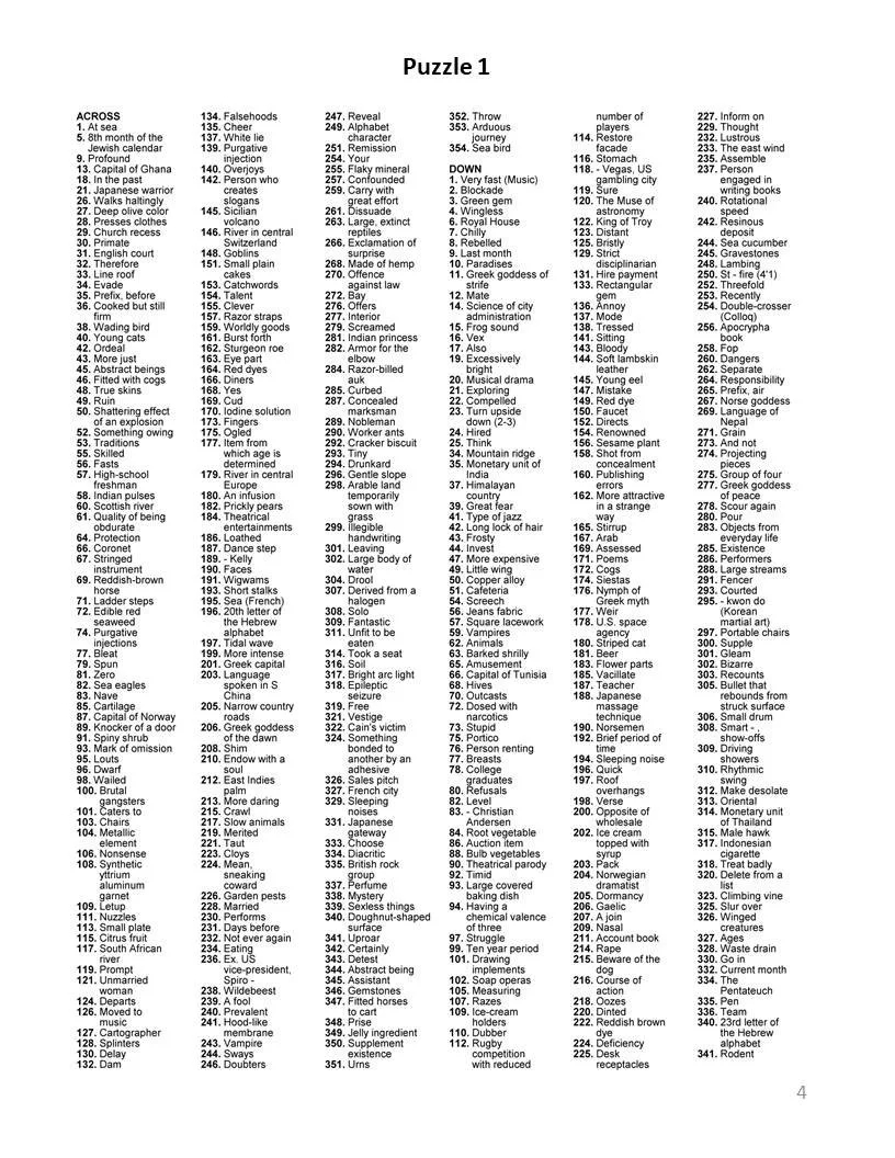 Digital Download 40 Printable Giant Crossword Puzzles For Adults Large Print Easy To Read Mega Size Games With Solutions Etsy Norway
