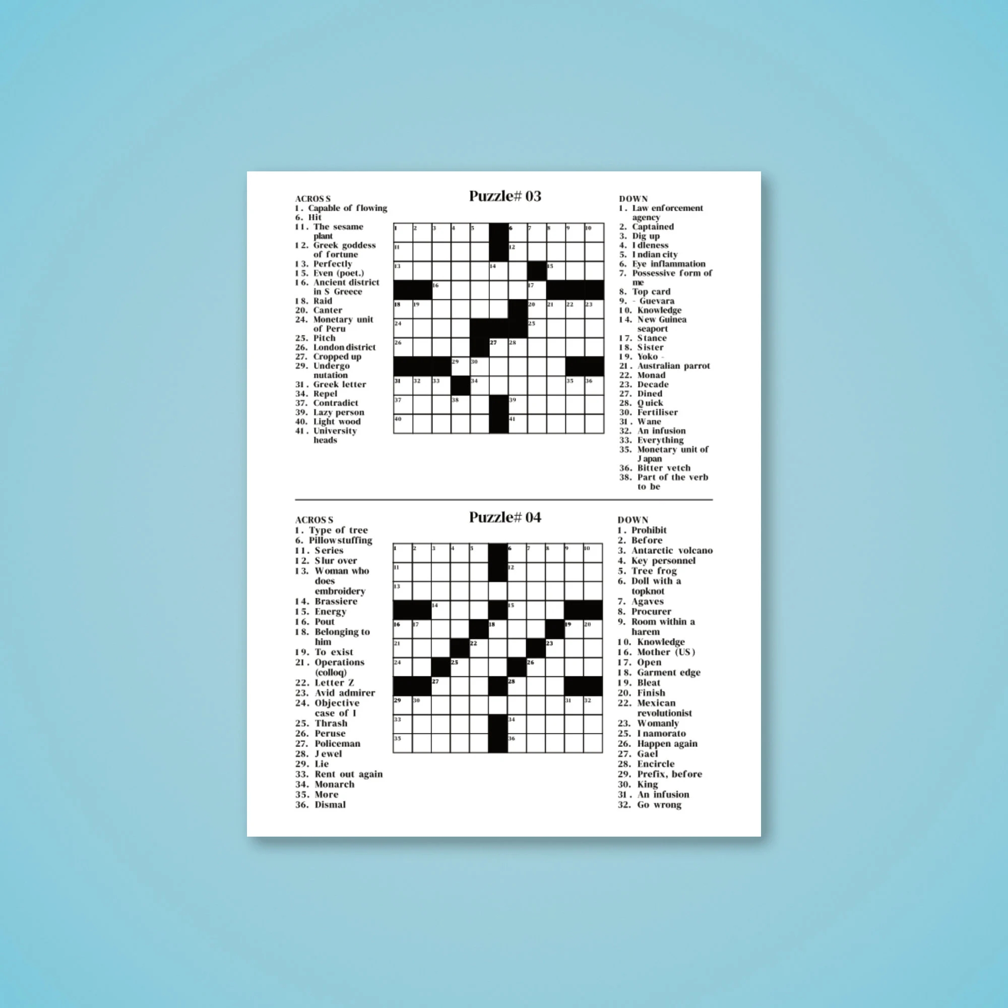 Digital Download 60 Printable Crossword Puzzles For Adults Fun Activities Book For Seniors Solutions Crossword Puzzle Crossword Game PDF Etsy