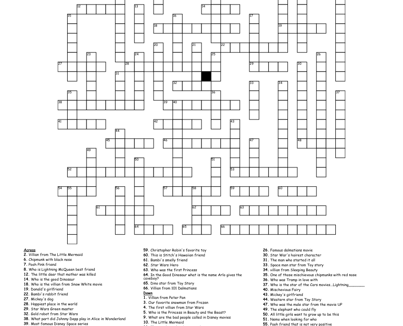 Disney Crossword WordMint