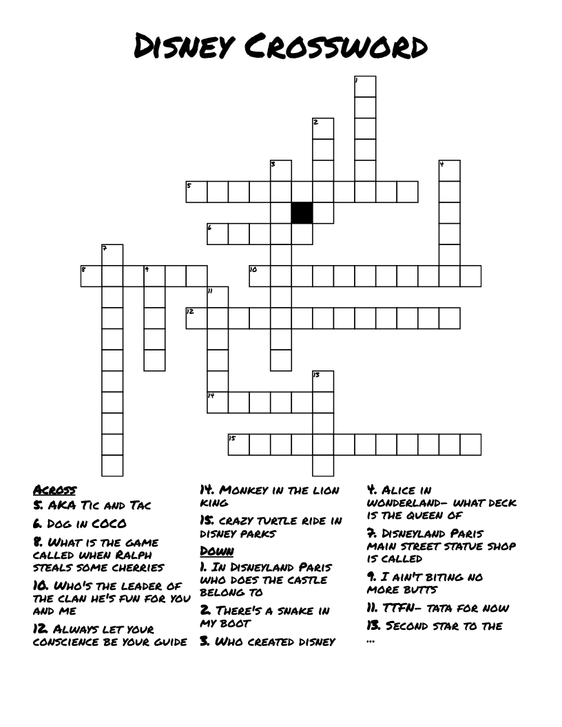 Fun Adult Printable Crossword Puzzles