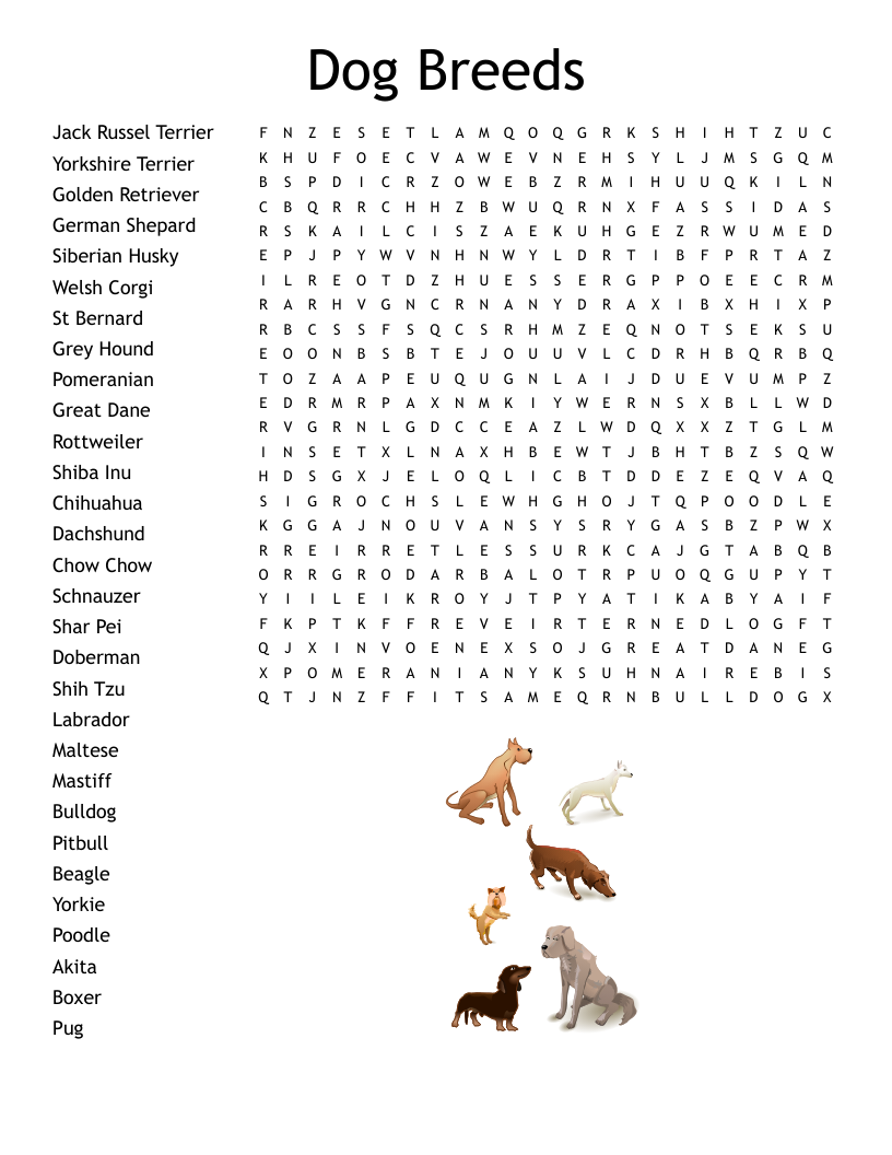 Dogs Crossword WordMint