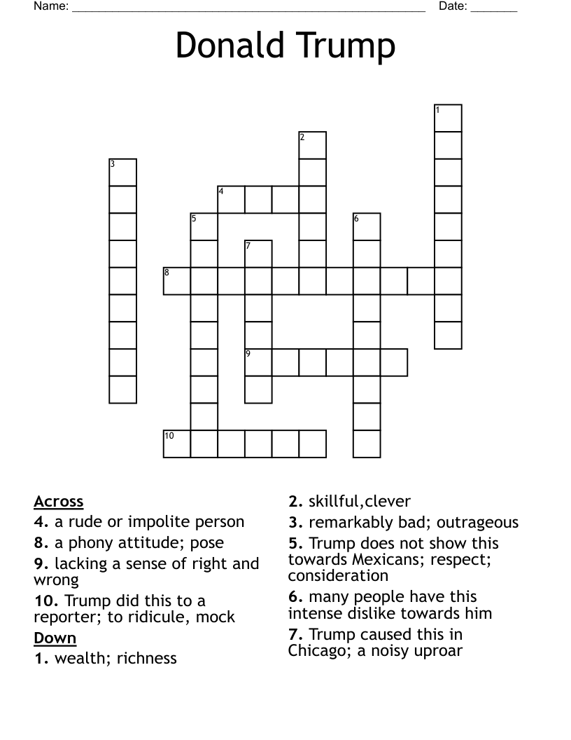 Donald Trump Crossword WordMint