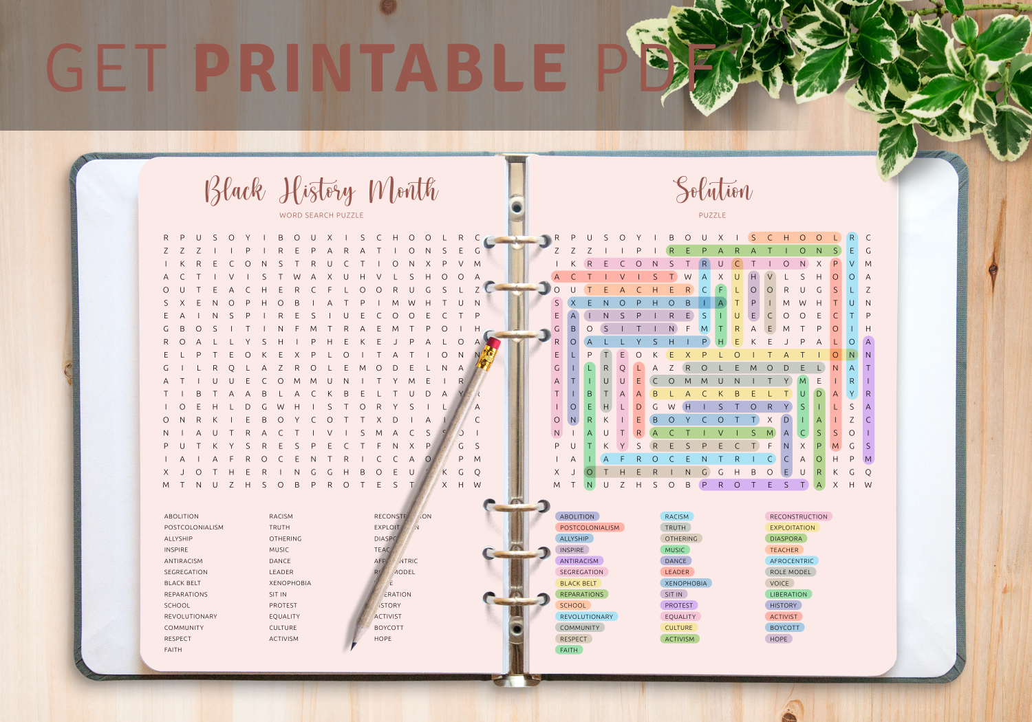Printable Black History Month Crossword Puzzle