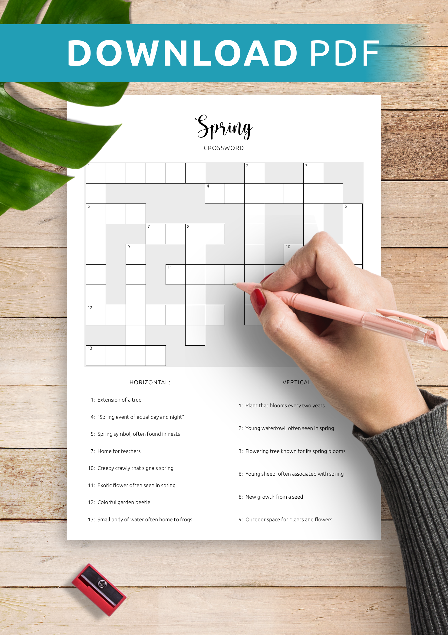 Download Printable Spring Crossword PDF Bloom Into The Season