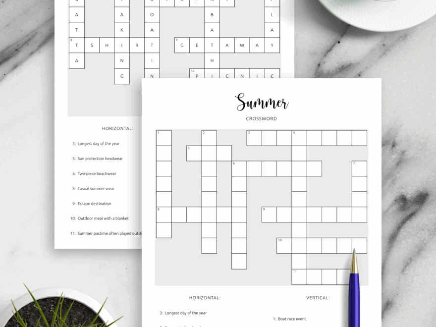 Download Printable Summer Crossword PDF Sizzle With Fun Challenges
