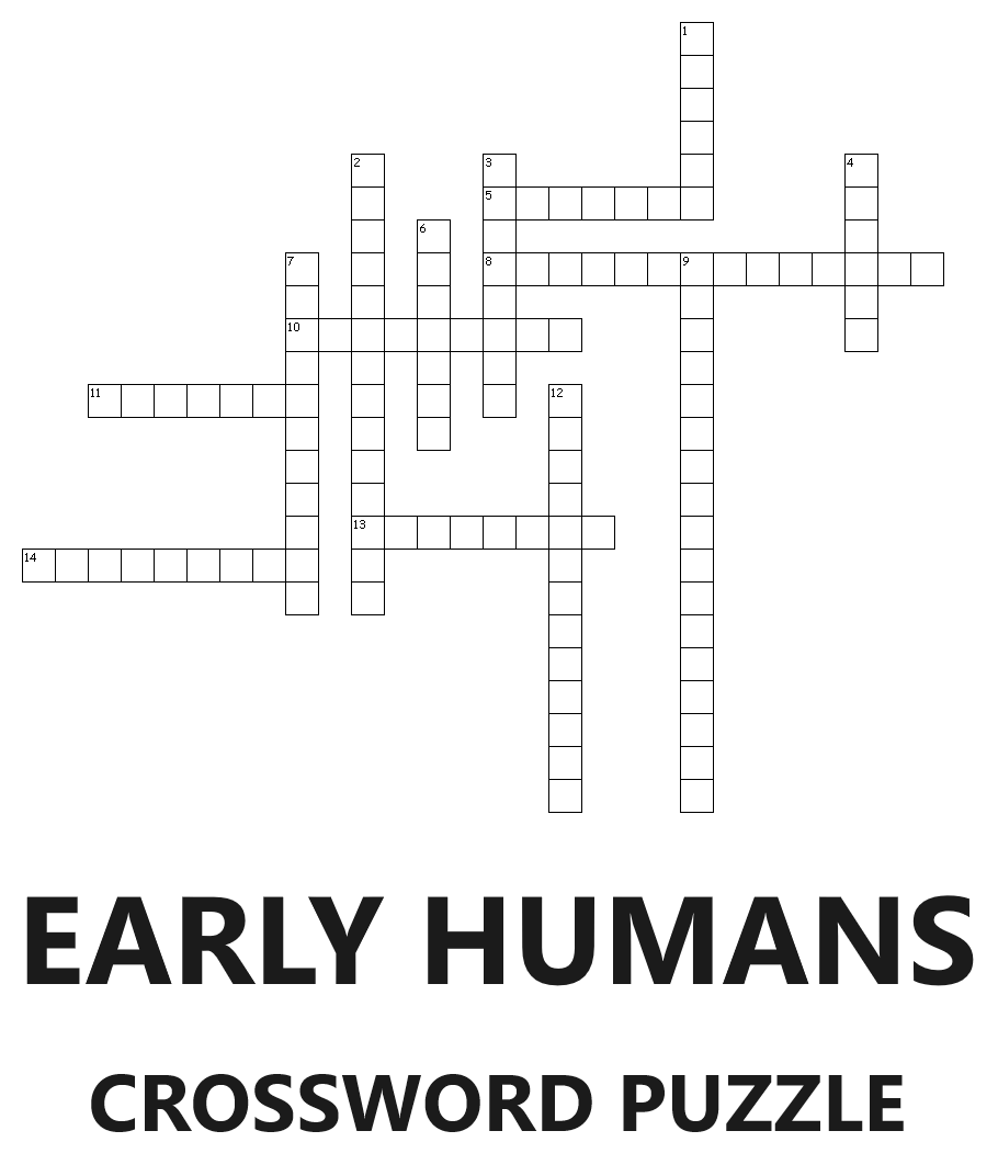 Early Humans Crossword Puzzle Student Handouts