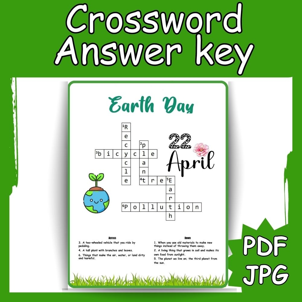 Earth Day Crossword Puzzle Free Educational Activity For April 22nd Made By Teachers