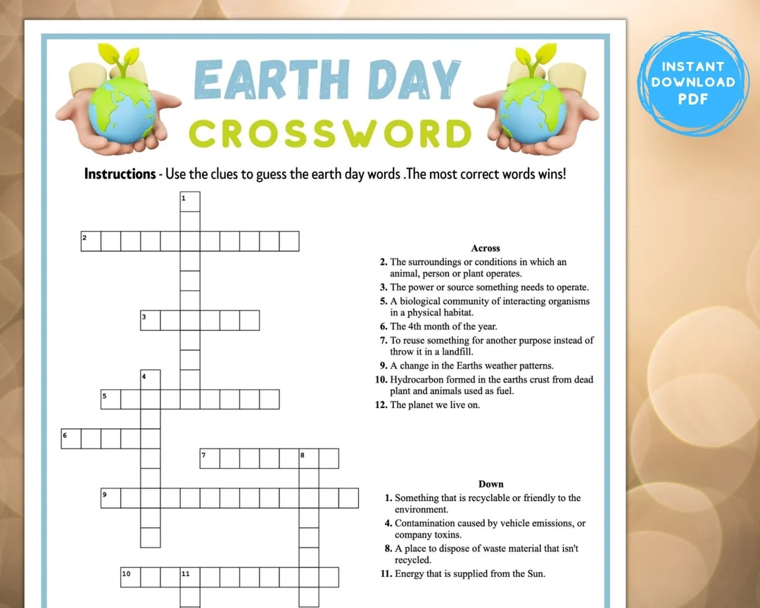 Earth Day Crossword Puzzle Game Printable Spring Party Word Game For Adults Kids Instant Download Classroom Idea Family Activity Etsy Earth Day Crossword Puzzle Game Printable Spring Party Word Game For Adults Kids Instant Download Classroom Idea Family Activity Etsy