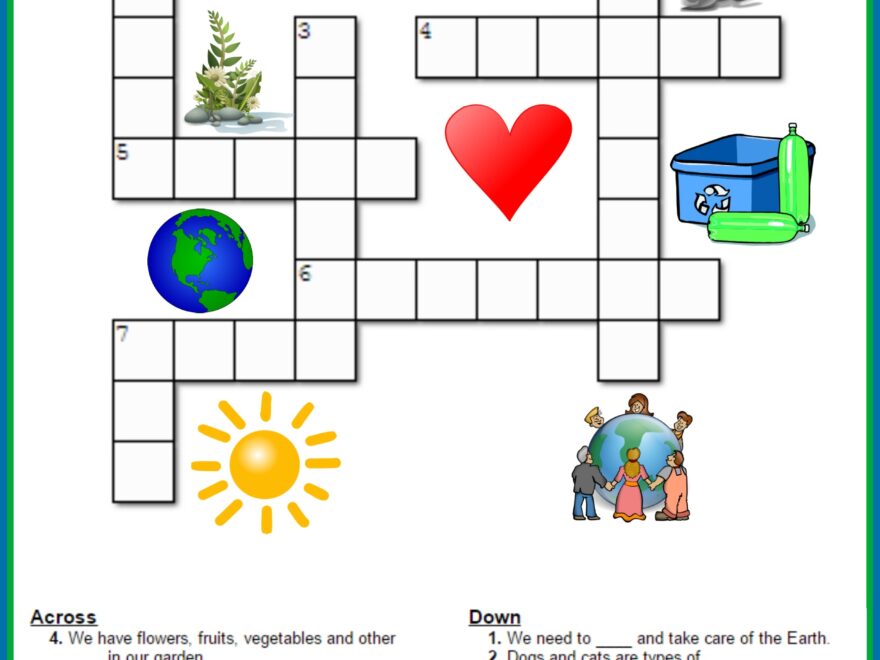 Earth Day Crossword Puzzle Thrifty Mommas Tips