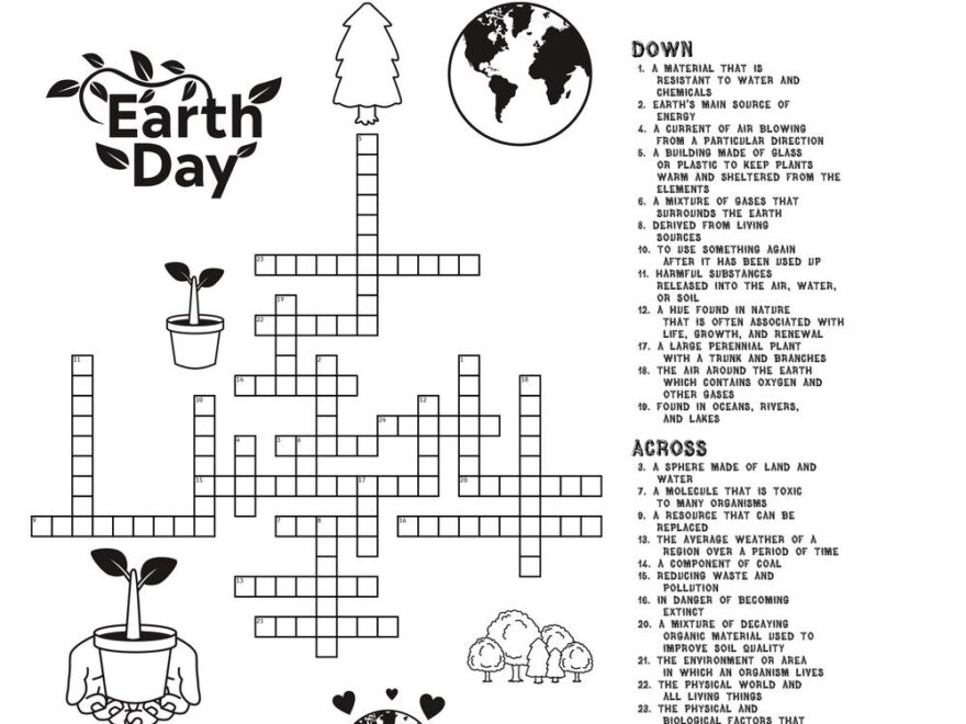 Earth Day themed Crossword Puzzles Beeloo Printable Crafts And Activities For Kids