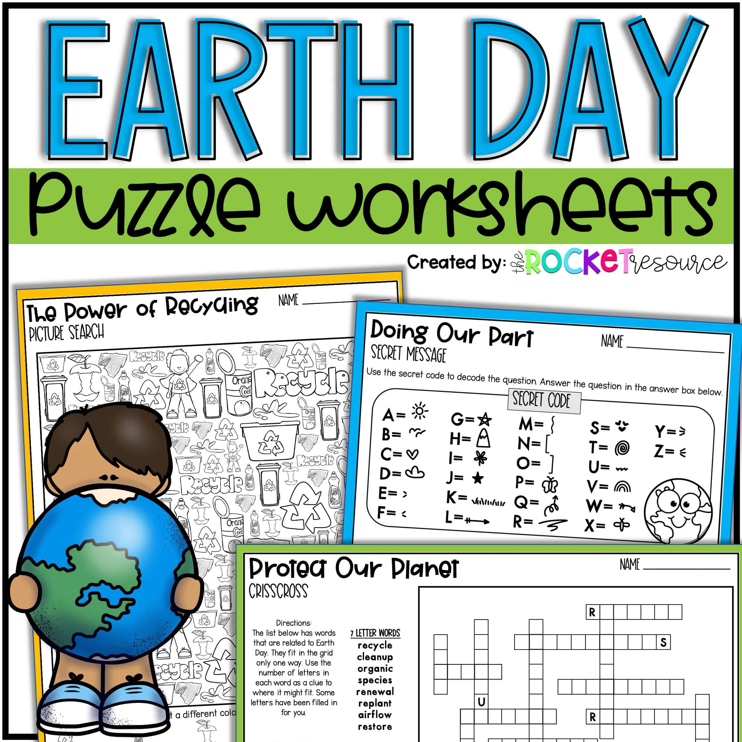 Earth Day Word Search Crossword Picture Search Puzzle Worksheets The Rocket Resource
