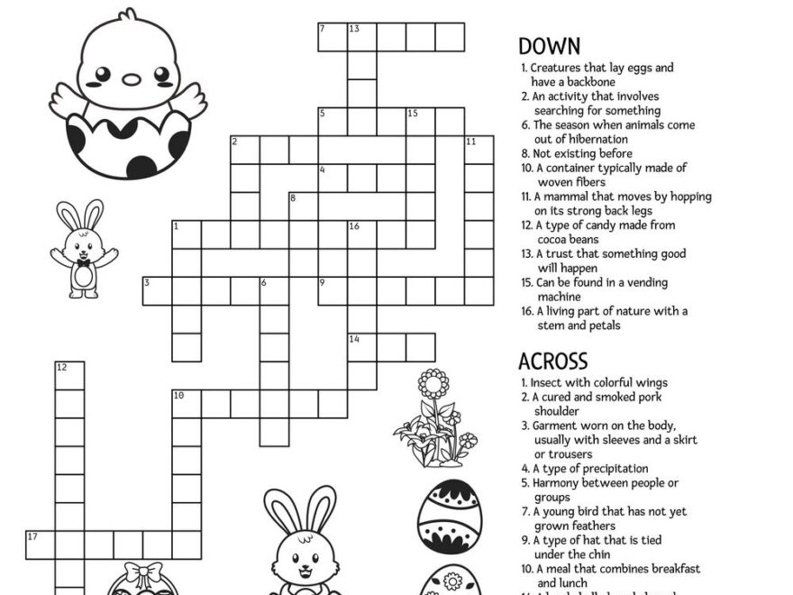 Easter Basket Crossword Beeloo Printable Crafts And Activities For Kids