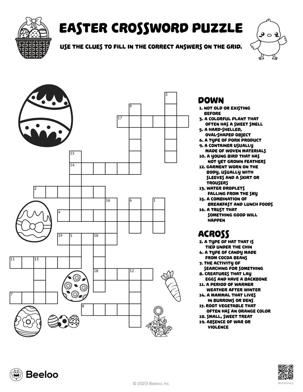 Easter Crossword Puzzle Beeloo Printable Crafts And Activities For Kids Easter Crossword Puzzle Beeloo Printable Crafts And Activities For Kids
