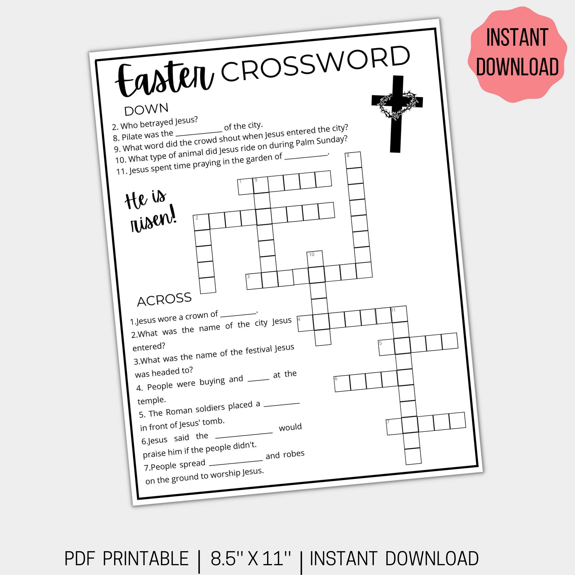 Printable Bible Crossword