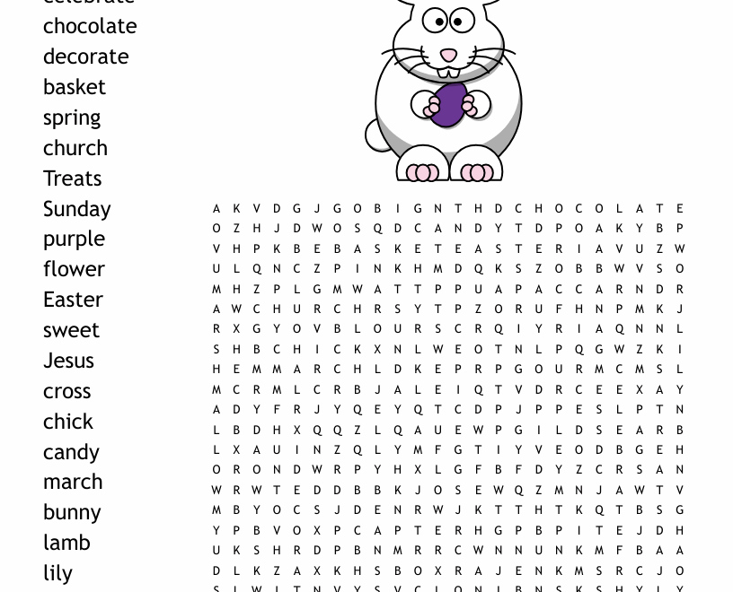 Easter Word Search WordMint