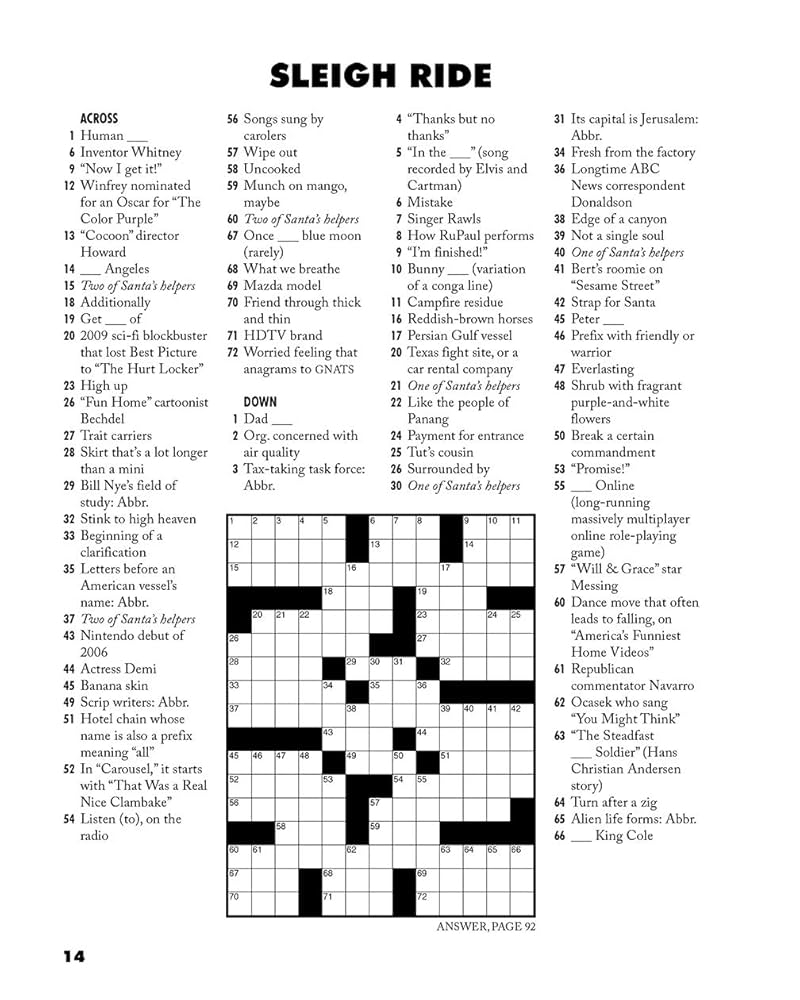 Easy Printable Crossword Puzzles