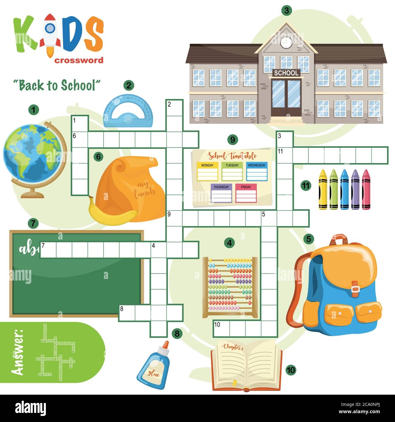 Back To School Crossword Puzzle Printable