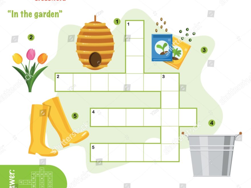 Easy Crossword Puzzle Garden Children Elementary Stock Vector Royalty Free 1669854223 Shutterstock