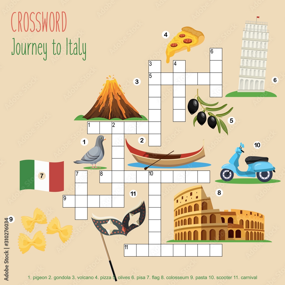 Easy Crossword Puzzle Journey To Italy For Children In Elementary And Middle School Fun Way To Practice Language Comprehension And Expand Vocabulary Includes Answers Vector Illustration Stock Vector Adobe Stock Easy Crossword Puzzle Journey To Italy For Children In Elementary And Middle School Fun Way To Practice Language Comprehension And Expand Vocabulary Includes Answers Vector Illustration Stock Vector Adobe Stock