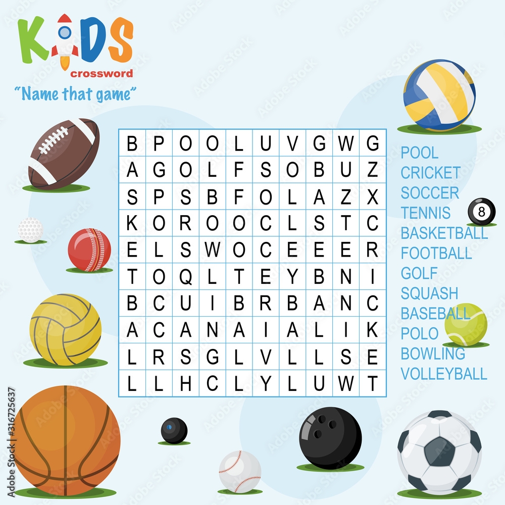Easy Crossword Puzzle Name That Game For Children In Elementary And Middle School Fun Way To Practice Language Comprehension And Expand Vocabulary Includes Answers Stock Vector Adobe Stock Easy Crossword Puzzle Name That Game For Children In Elementary And Middle School Fun Way To Practice Language Comprehension And Expand Vocabulary Includes Answers Stock Vector Adobe Stock