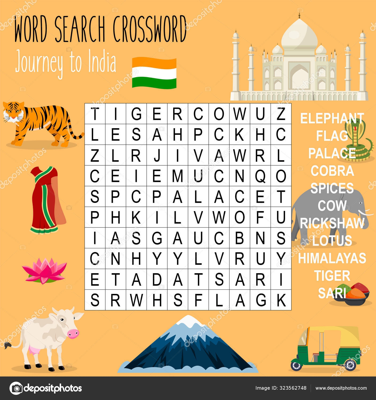 Easy Word Search Crossword Puzzle Journey India Children Elementary Middle Stock Vector By yekaterinalim 323562748 Easy Word Search Crossword Puzzle Journey India Children Elementary Middle Stock Vector By yekaterinalim 323562748