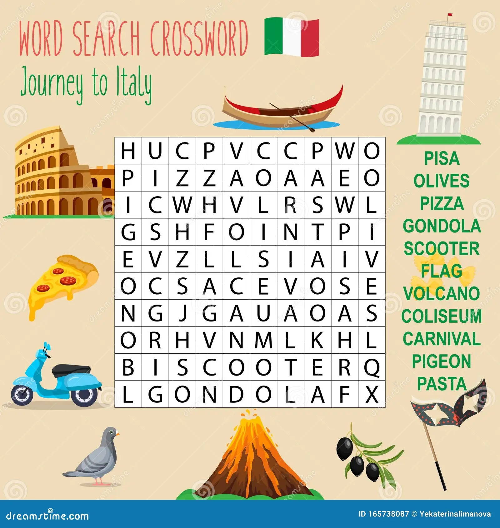 Easy Word Search Crossword Puzzle Journey To Italy Stock Vector Illustration Of Answers Cross 165738087 Easy Word Search Crossword Puzzle Journey To Italy Stock Vector Illustration Of Answers Cross 165738087