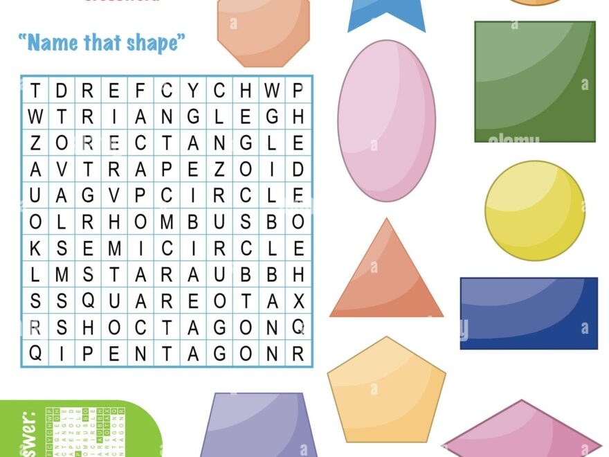 Easy Word Search Crossword Puzzle Name That Shape For Children In Elementary And Middle School Fun Way To Practice Language Comprehension And Expa Stock Vector Image Art Alamy