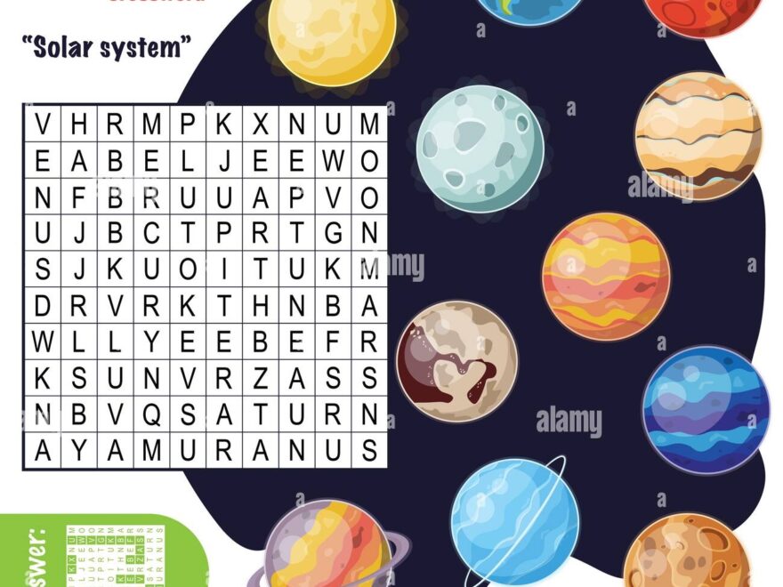 Easy Word Search Crossword Puzzle Solar System For Children In Elementary And Middle School Fun Way To Practice Language Comprehension And Expand Stock Vector Image Art Alamy