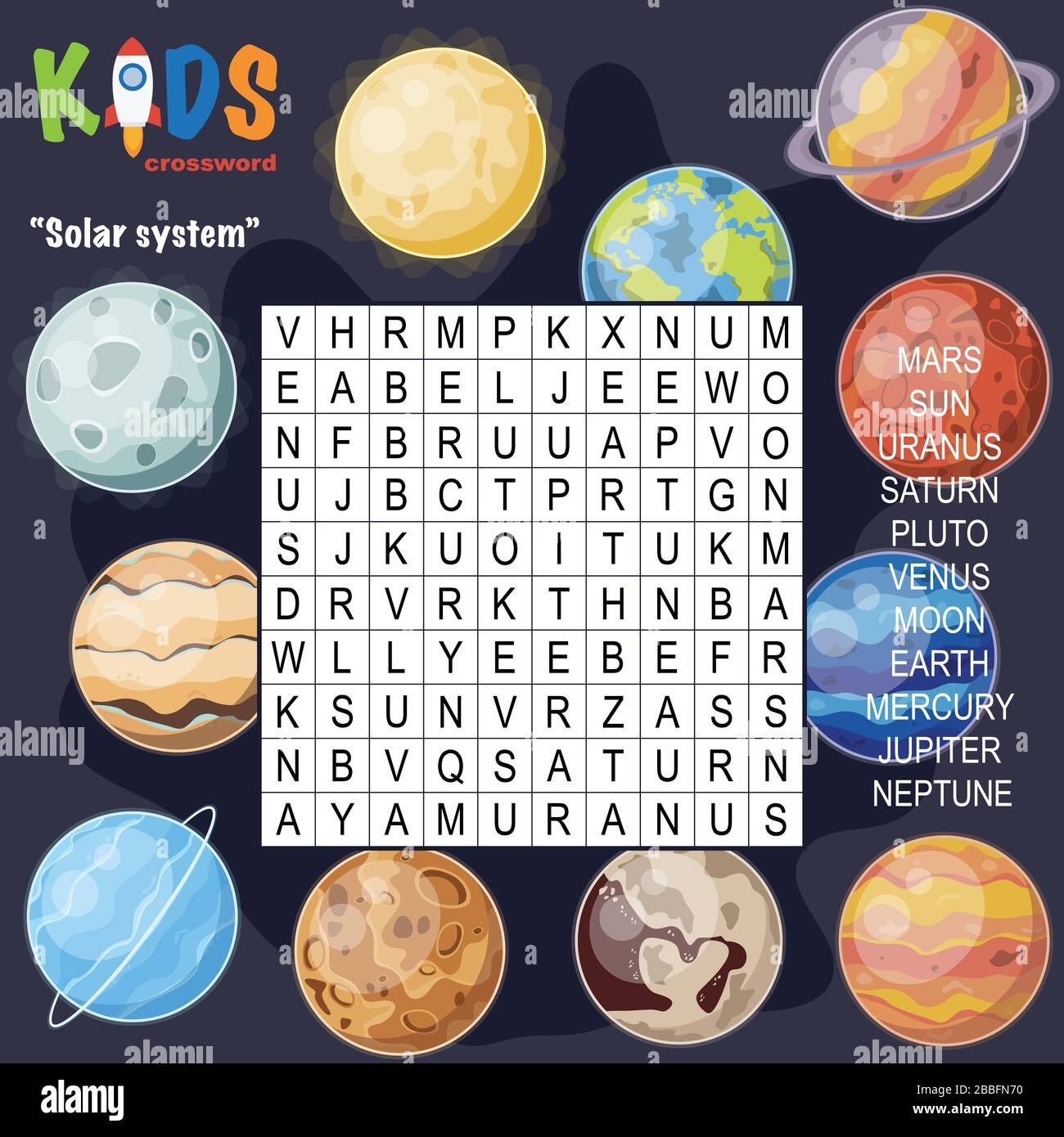 Planets Crossword Puzzles Printable Educational