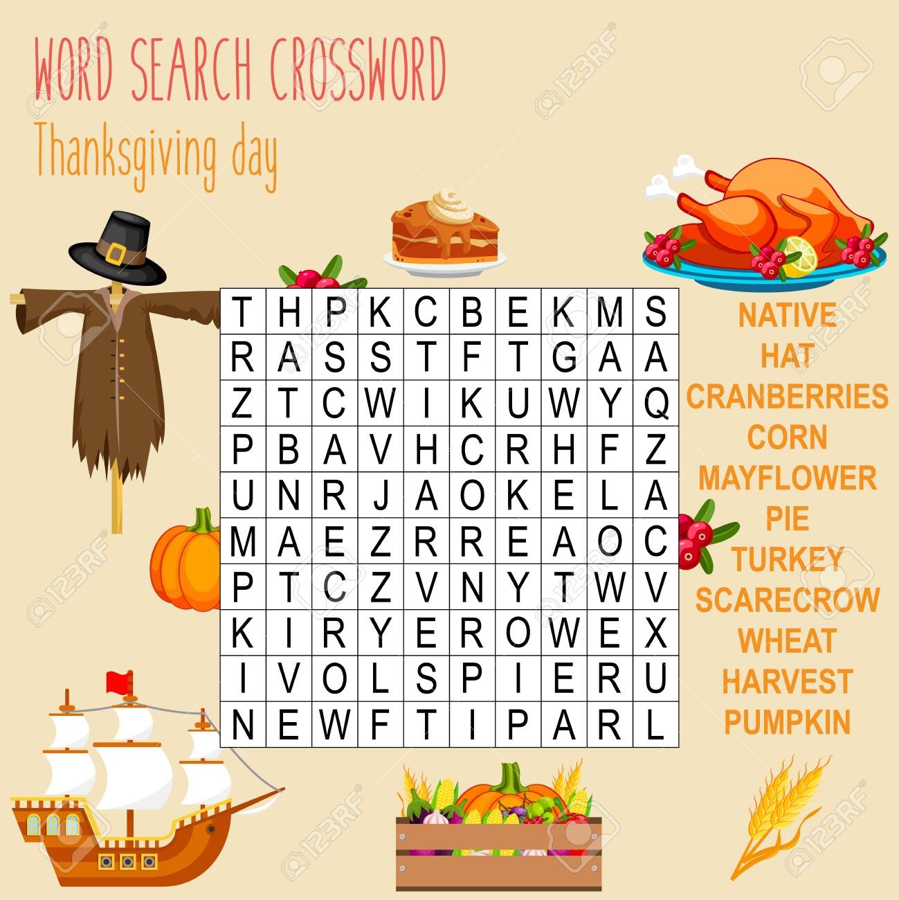 Easy Word Search Crossword Puzzle Thanksgiving Day For Children In Elementary And Middle School Fun Way To Practice Language Comprehension And Expand Vocabulary Includes Answers Vector Illustration Royalty Free SVG Cliparts Vectors Easy Word Search Crossword Puzzle Thanksgiving Day For Children In Elementary And Middle School Fun Way To Practice Language Comprehension And Expand Vocabulary Includes Answers Vector Illustration Royalty Free SVG Cliparts Vectors