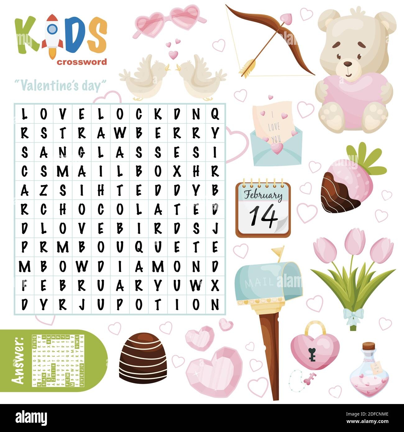Valentine Crossword Printable Valentine Crossword Printable