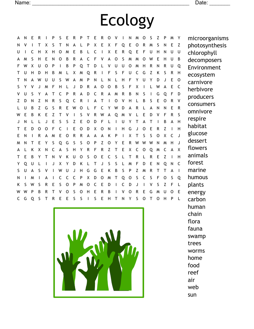 Ecology Word Search WordMint