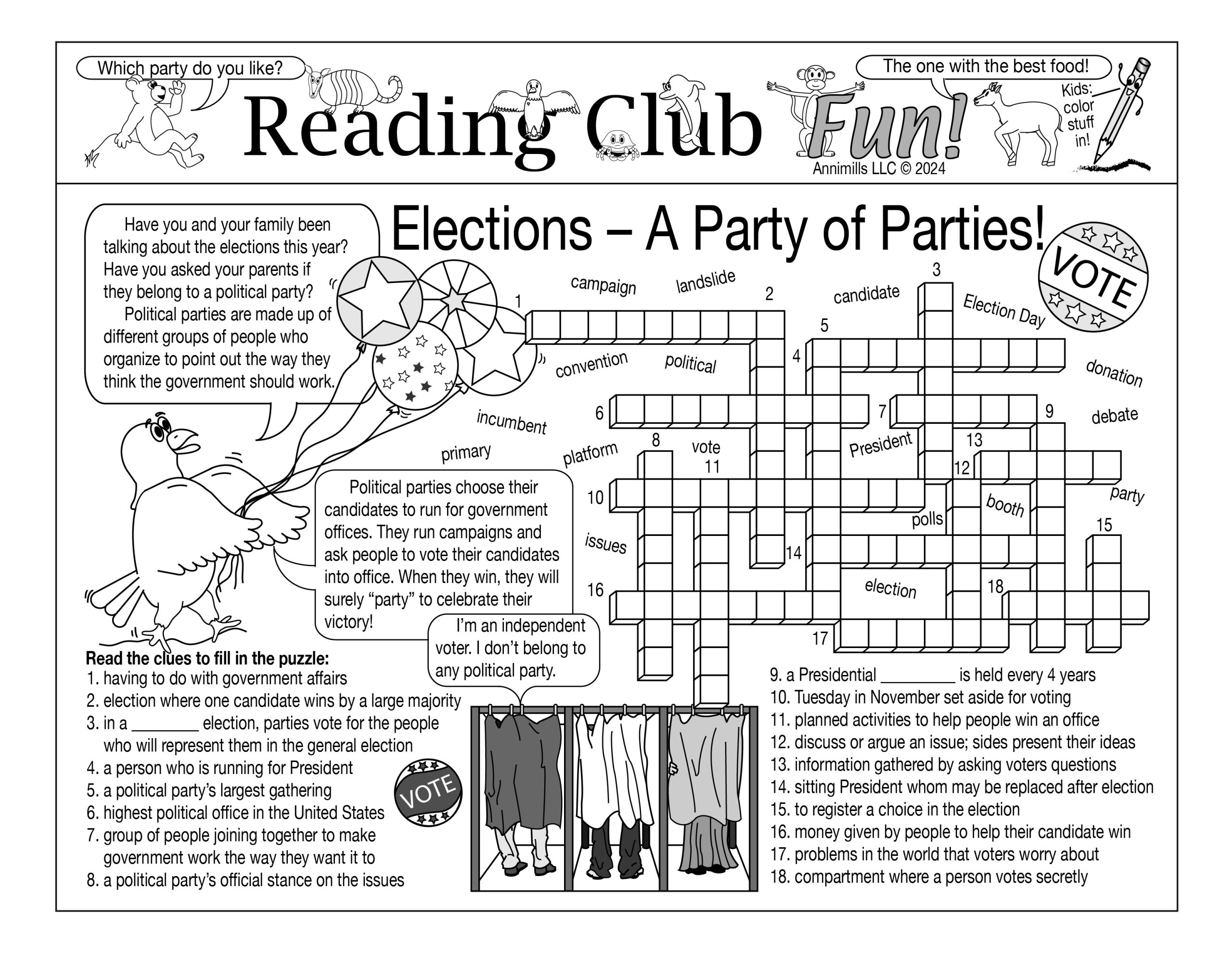Elections Voting And Political Parties Printable Educational Puzzle Set Made By Teachers