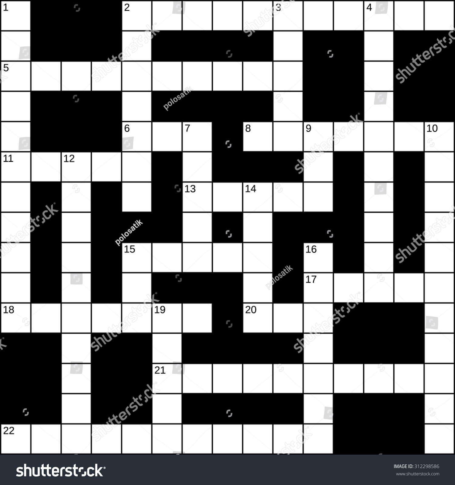 Empty 15x15 Squares British style Crossword Grid Stock Vector Royalty Free 312298586 Shutterstock