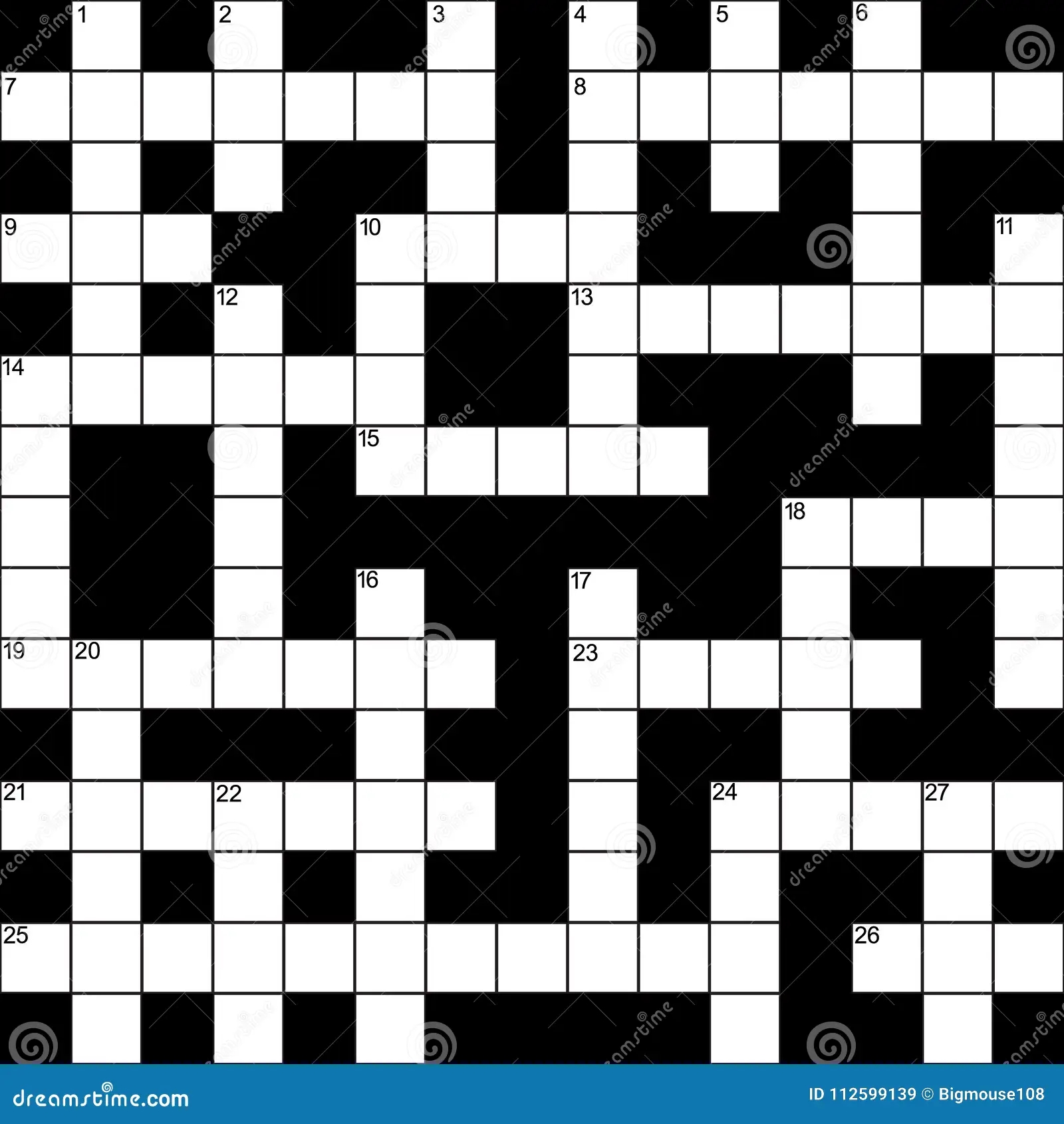Empty Crossword Grid Background Card Vector Stock Vector Illustration Of Icon Concept 112599139
