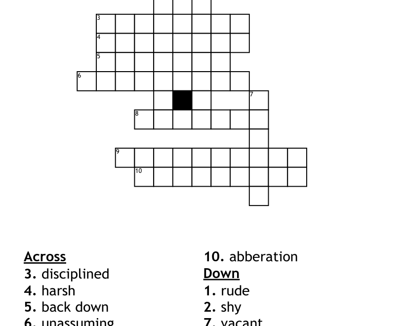 English Crossword Puzzle WordMint