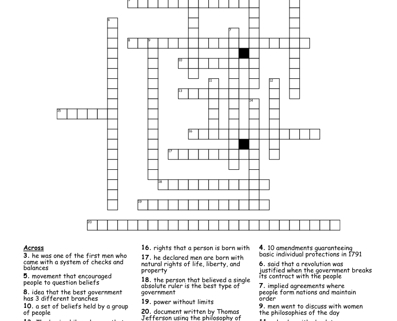 Enlightenment Crossword WordMint