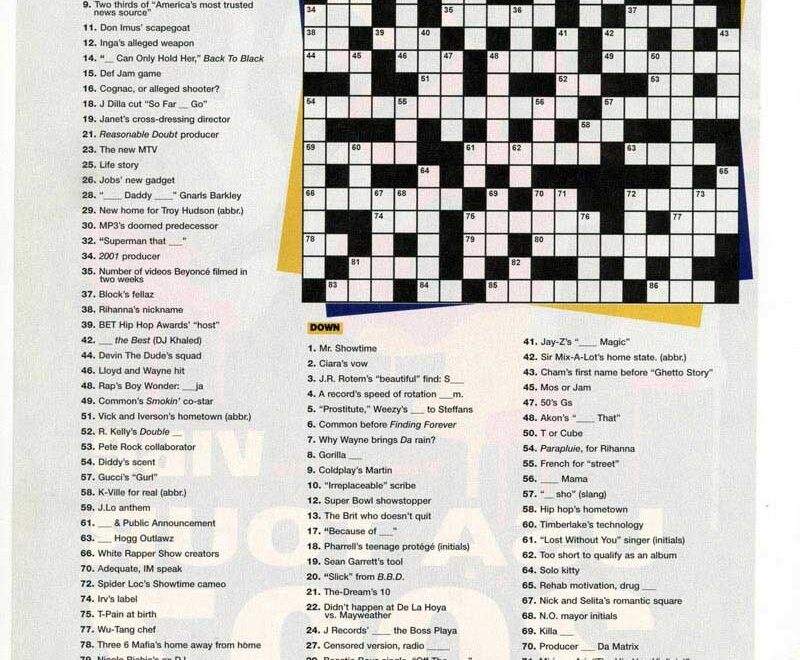 Entertainment Music TV Celebs Theme Crosswords