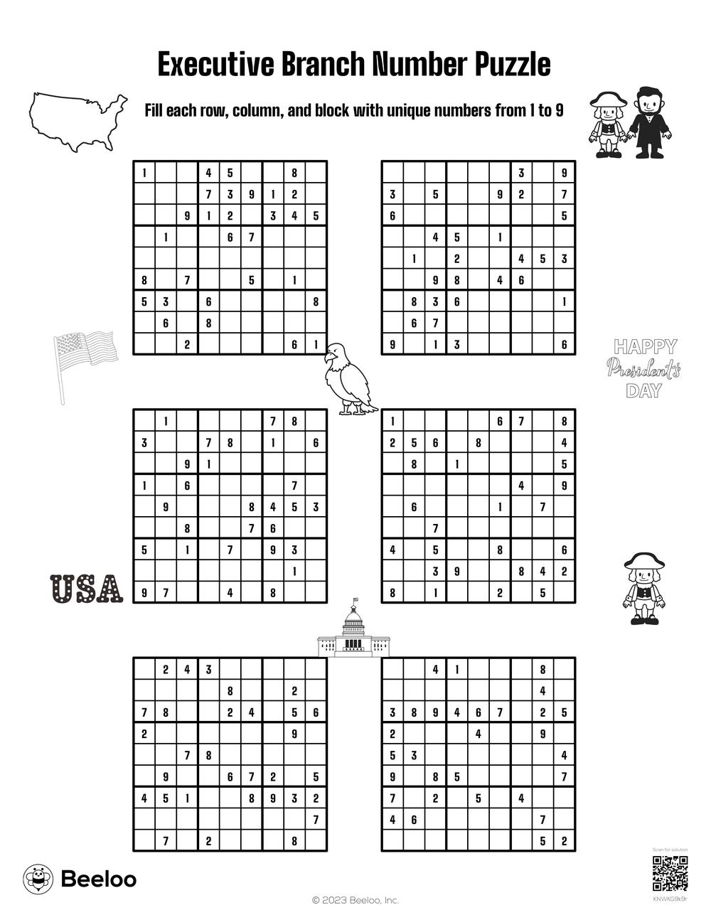Executive Branch Crossword Puzzle Printable For Kids