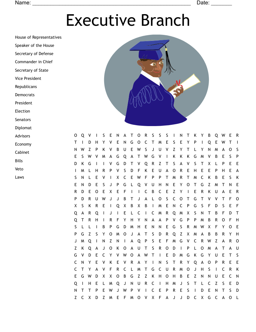 Executive Branch Word Search WordMint