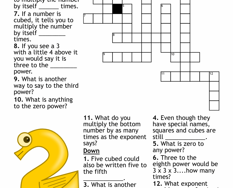 Exponents Crossword WordMint