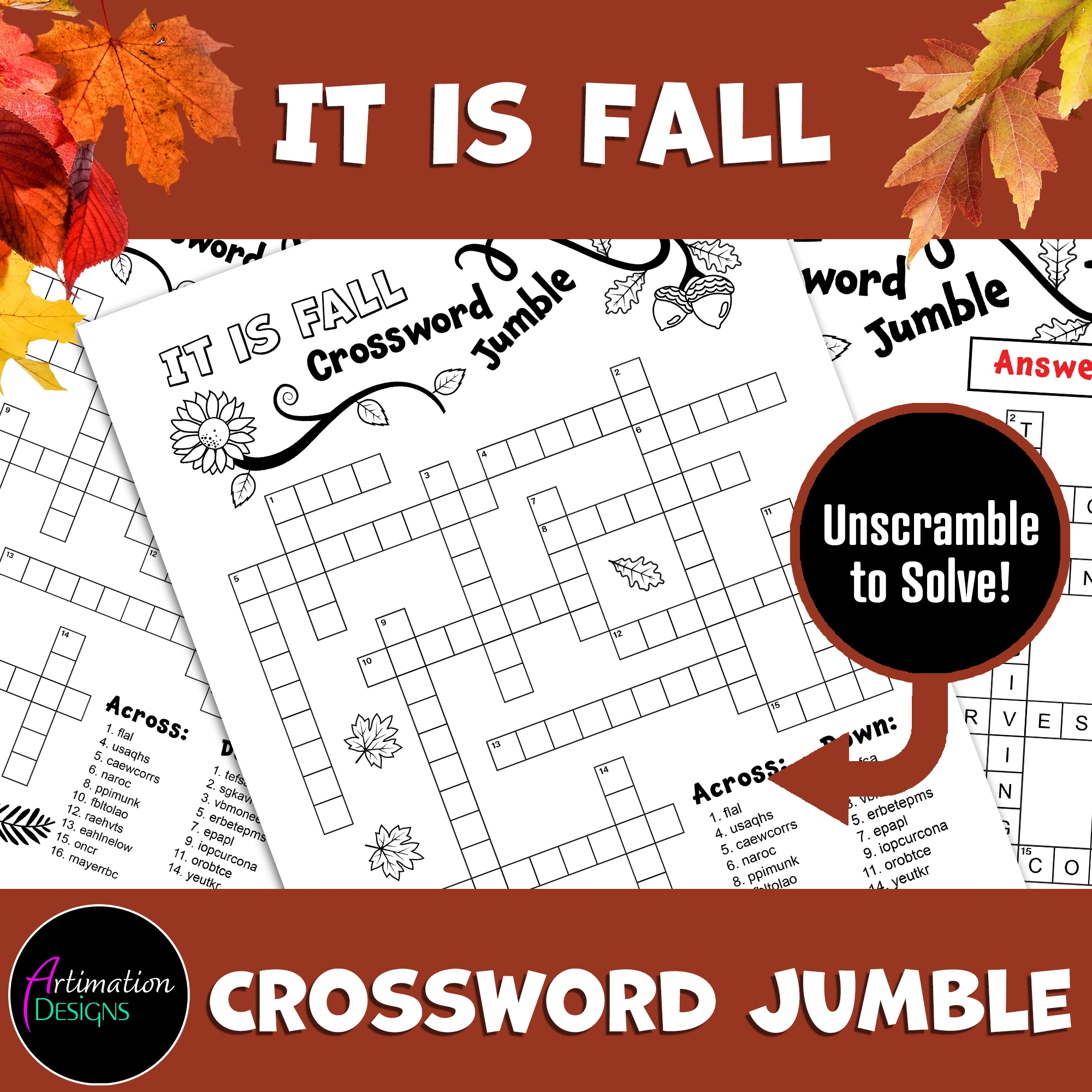 Fall Crossword Jumble Puzzle Autumn Word Scramble Word Game Activity Made By Teachers Fall Crossword Jumble Puzzle Autumn Word Scramble Word Game Activity Made By Teachers