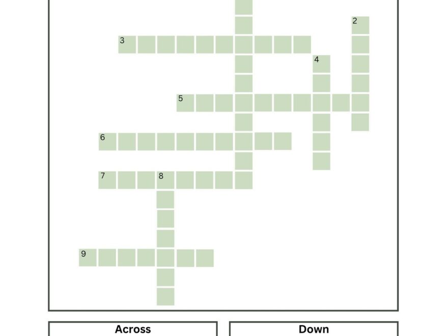 Fall Crossword Puzzle Free Printable Growing Play Worksheets Library